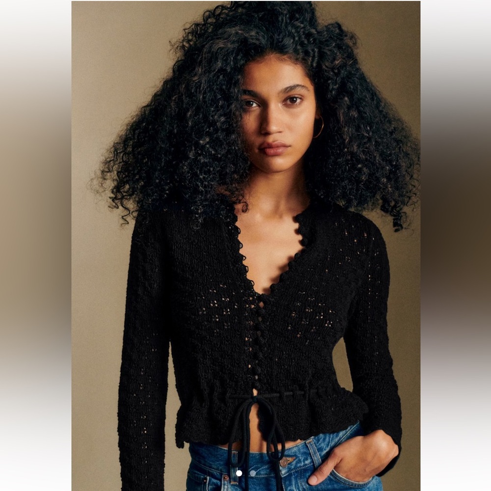 Sezane Martie Cardigan Black - Size S